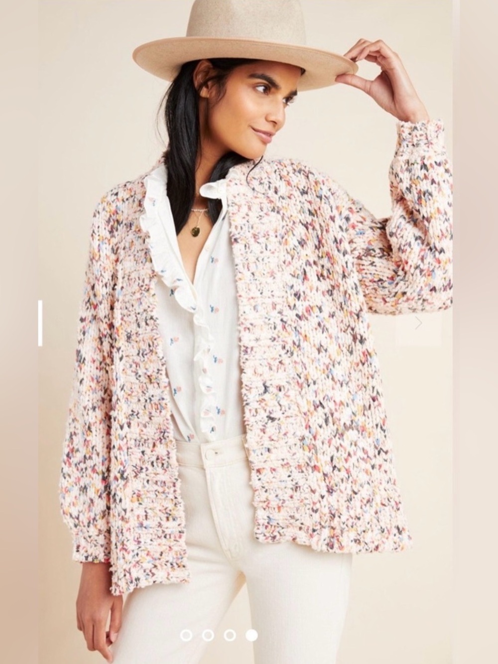 #443- Anthropologie AURORA Cotton Cardigan Sz.Sm - Picture 2 of 8
